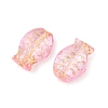 Electroplate and Golden Metal Enlaced Glass Beads EGLA-T029-01E-2