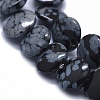 Natural Snowflake Obsidian Beads Strands G-K293-E12-E-3