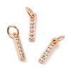 Brass Micro Pave Grade AAA Cubic Zirconia Charms ZIRC-P067-11RG-I-NR-1