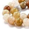 Natural Golden Silk Jade Beads Strands G-O199-04C-3