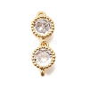 Brass Pave Cubic Zirconia Connector Charms KK-N289-26G-05-1