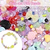 DIY Heart & Flower & Round Acrylic Beads & Alloy Keychain Making Kits DIY-YW0010-88-4