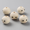 Schima Wood European Beads WOOD-WH0132-03B-1