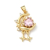 Brass Micro Pave Cubic Zirconia Pendants KK-H537-24A-G-1