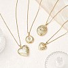 Brass Locket Pendant Necklaces NJEW-JN05150-1