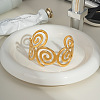 304 Stainless Steel Spiral Open Cuff Bangles for Women EA0743-1-4