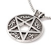 Alloy David Star Pendant Necklace with 201 Stainless Steel Box Chains NJEW-E016-12AS-1