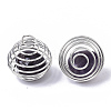 Iron Wrap-around Spiral Bead Cage Pendants IFIN-R239-04P-3