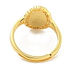 Oval with Saint Rack Plating Brass Adjustable Rings for Women RJEW-I105-03G-02-3