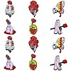 12Pcs 6 Styles Halloween Printed Acrylic Pendants SACR-CJ0001-70-8
