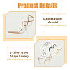 5 Pairs 5 Colors Wave Shape 304 Stainless Steel Dangle Earrings EJEW-HS0001-33-4
