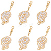 6Pcs Brass Micro Pave Clear Cubic Zirconia Box Clasps KK-BBC0019-67-6