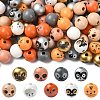 90Pcs 9 Styles Schima Wood European Beads WOOD-CJ0002-77-1