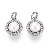 Brass Micro Pave Clear Cubic Zirconia Charms KK-N287-26P-1