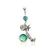 316L Surgical Stainless Steel Mermaid Starfish Dangle Belly Rings WG35D2C-14-2