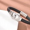 Braided Microfiber Leather Cord Bracelets BJEW-Q010-07A-2