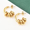 304 Stainless Steel C-Shaped Stud Earrings EJEW-K268-78G-1