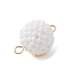 Halloween Glass Peal & Glass Seed Beaded Round Eye Links Connector Charms PALLOY-MZ00948-03-4