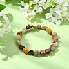 Natural Alashan Agate Beads Stretch Bracelets for Women Men BJEW-JB13834-2