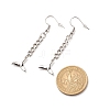 Curb Chains with Brass Charm Long Dangle Earrings EJEW-JE04963-03-4