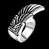 Punk Rock Style 316L Surgical Stainless Steel Wing Wide Band Rings for Men RJEW-BB01236-11AS-2