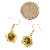 Natural Tiger Eye Star Dangle Earrings EJEW-MZ00354-02-3