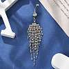 Alloy Crystal Rhinestone Dangle Curved Barbell Belly Rings AJEW-R007-04P-03-3
