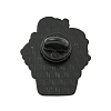 Potted Plant Black Alloy Brooches JEWB-I030-01D-2