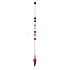 Chakra Synthetic & Natural Mixed Gemstone Pointed Dowsing Pendulums PALLOY-JF02608-02-5