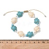 Adjustable Synthetic Turquoise & Non-magnetic Hematite Braided Bead Bracelets BJEW-JB13730-01-3