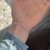 S925 Sterling Silver Satellite Chains Double Layer Multi-strand Bracelets BJEW-M311-01-3
