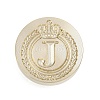 Golden Tone Crown Initial Wax Seal Brass Stamp Heads AJEW-A065-01J-1