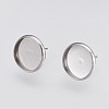 Non-Tarnish 202 Stainless Steel Stud Earring Settings LS-X-STAS-I088-E-02P-1