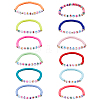 12Pcs 12 Style Handmade Polymer Clay Heishi Surfer Stretch Bracelets Set BJEW-AN0001-46-1