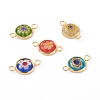 Handmade Millefiori Glass Links Connectors PALLOY-JF00628-1