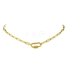 4MM 304 Stainless Steel Paperclip Chain Necklaces with Screw Carabiner Lock Charms for Women NJEW-JN06229-2
