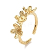 304 Stainless Steel Flower Open Cuff Ring Findings LS-STAS-K263-04G-1