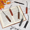 6Pcs 6 Styles Leather Bookmarks AJEW-FG0003-78-5