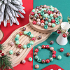 Christmas Theme 100Pcs 5 Colors Opaque Acrylic Beads MACR-SP0001-01B-04-4