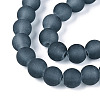 Frosted Transparent Glass Beads Strands GLAA-S031-8mm-12-01-3