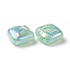 Rainbow Iridescent Plating Acrylic Beads OACR-A010-06B-2