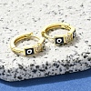 Brass Clear Cubic Zirconia Hoop Earrings EJEW-M047-07G-2