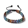 Natural & Synthetic Gemstone and Synthetic Hematite Adjustable Braided Bead Bracelets BJEW-H626-01-04-4