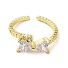 Rack Plating Brass Micro Pave Cubic Zirconia Finger Ring RJEW-C072-29G-2