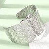 Summer 304 Stainless Steel Wide Cuff Bangles for Women Men BJEW-F511-01P-3