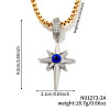 Vintage Retro Style Starburst Evil Eye Star Brass Cubic Zirconia Pendant Necklaces for Parties QO1430-2-2