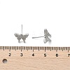 Brass Micro Pave Clear Cubic Zirconia Stud Earrings EJEW-A128-01P-3