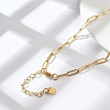 Ion Plating(IP) 304 Stainless Steel Paperclip Chain Necklace X-NJEW-D045-14G-1