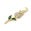 Brass Micro Pave Cubic Zirconia Pendants KK-A296-07E-G-2