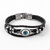 Multi- Strand Leather Cord Bracelets X-BJEW-D423-06A-1